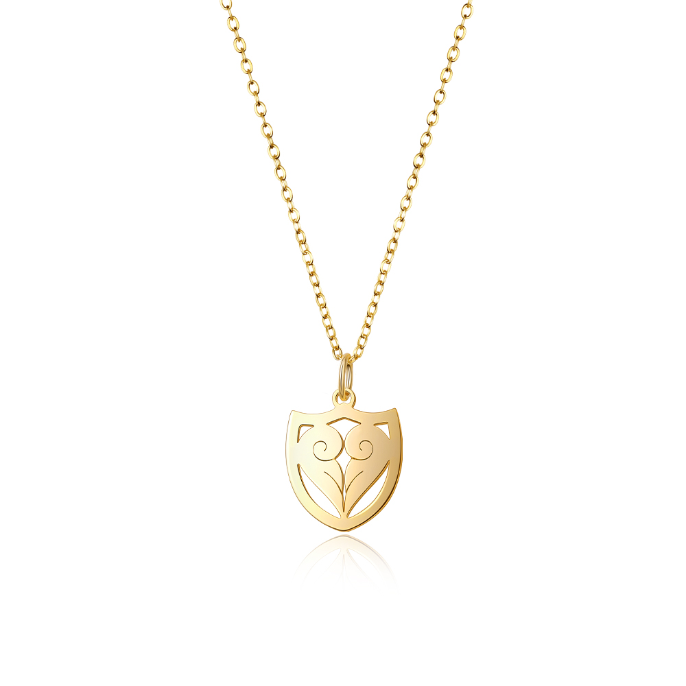 Joycenamenecklace Gold Shield Necklace 

