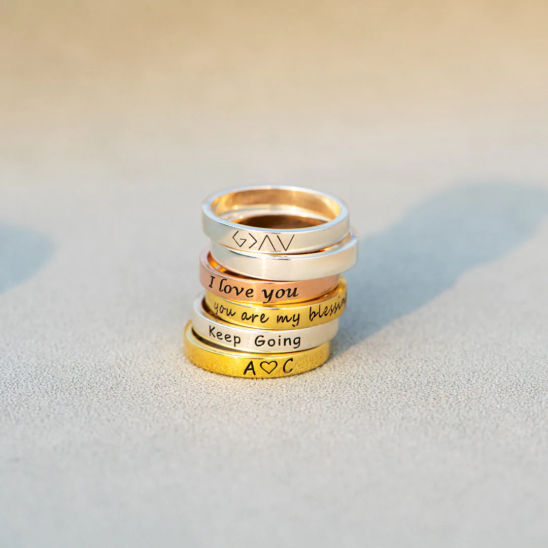 Handwritten Engraving Ring Band