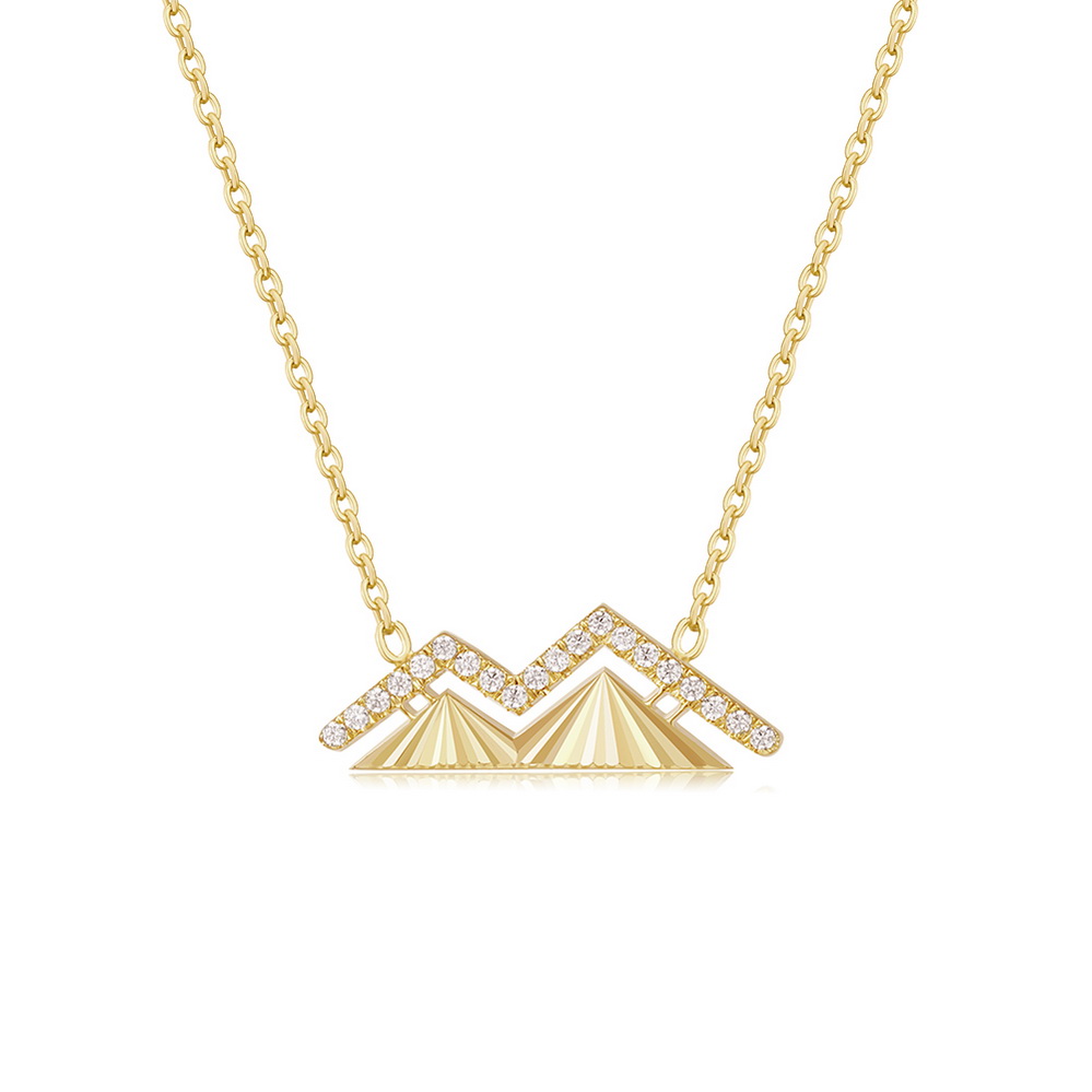 Stylish Mountain Necklace With Diamond