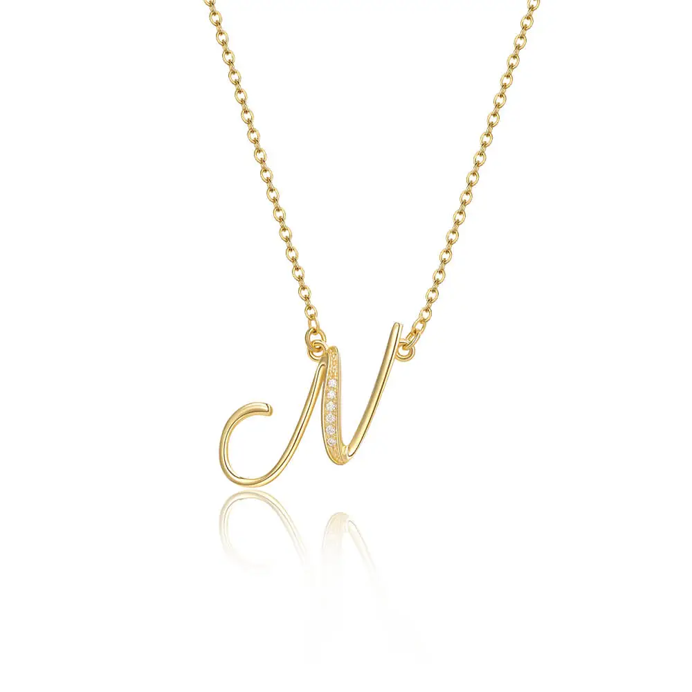 Dimensional Initial Letter Necklace 
