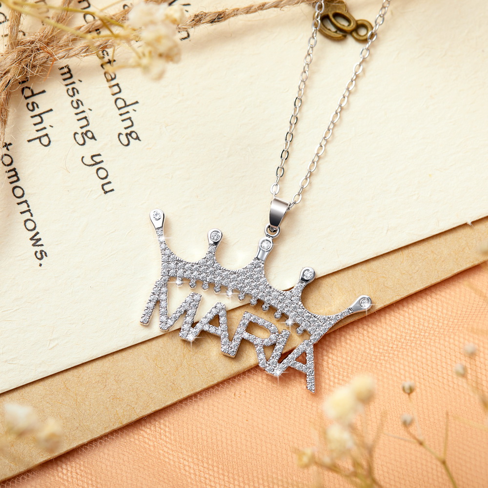 Crown Pendant with Name