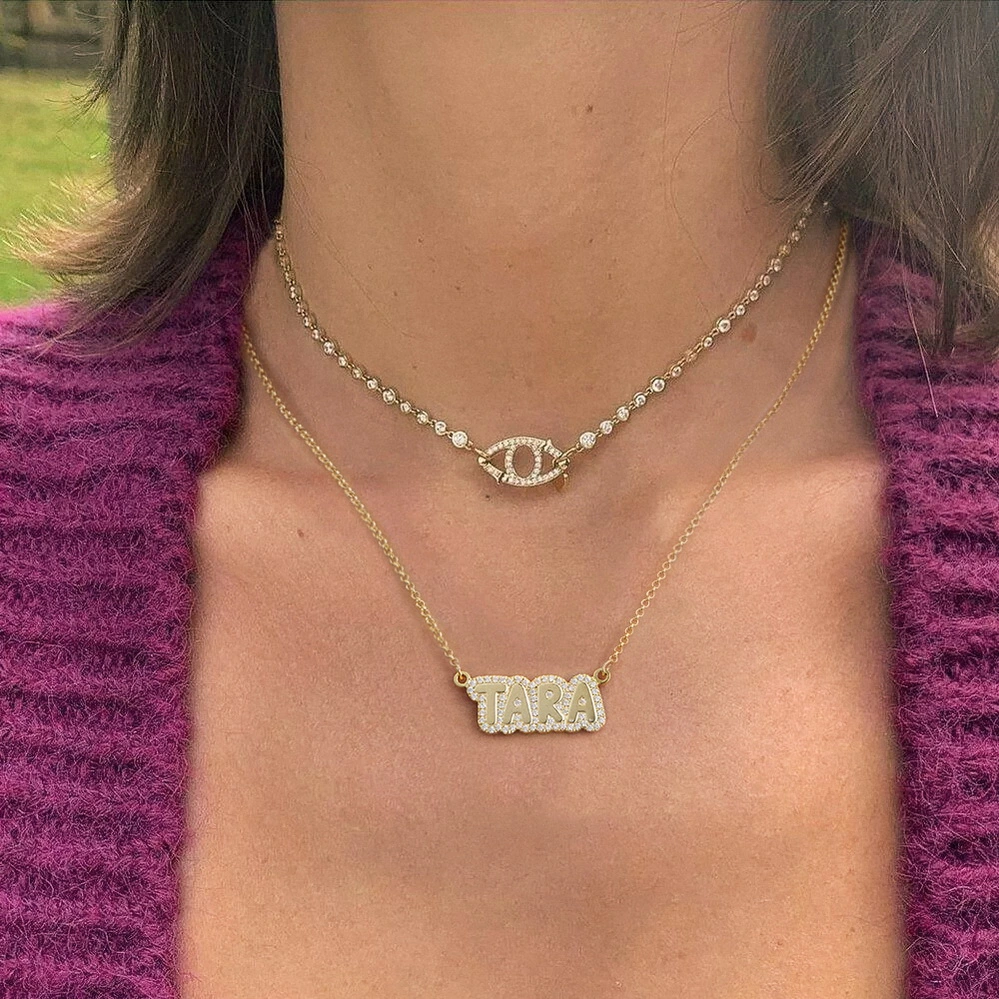 Customized 444 Angel Number Bubble Necklace