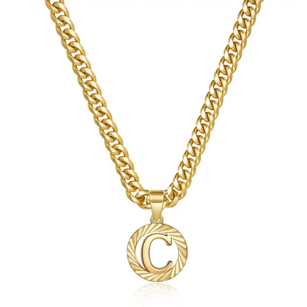 Gold Initial Letter Necklace 
