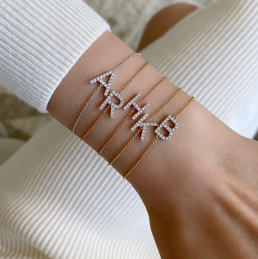 Shining Initial Bracelet in Sterling Silver