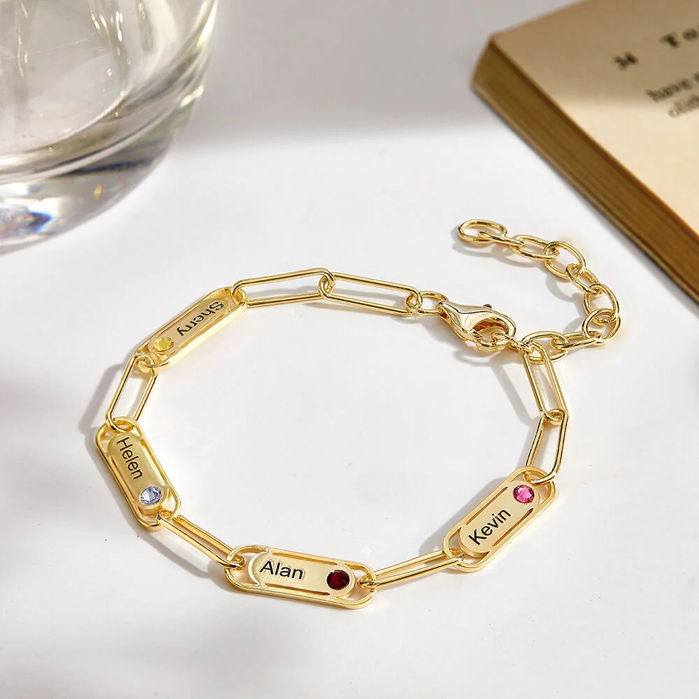 Personalized Bracelet With Name And Birthstone