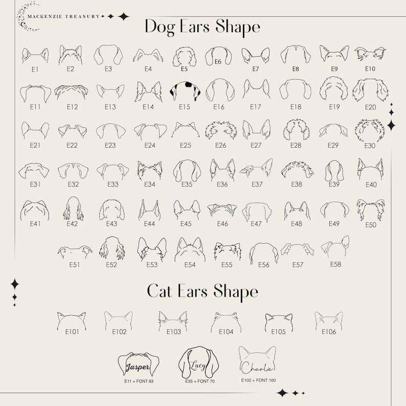 Personalized Dog Ears Necklace