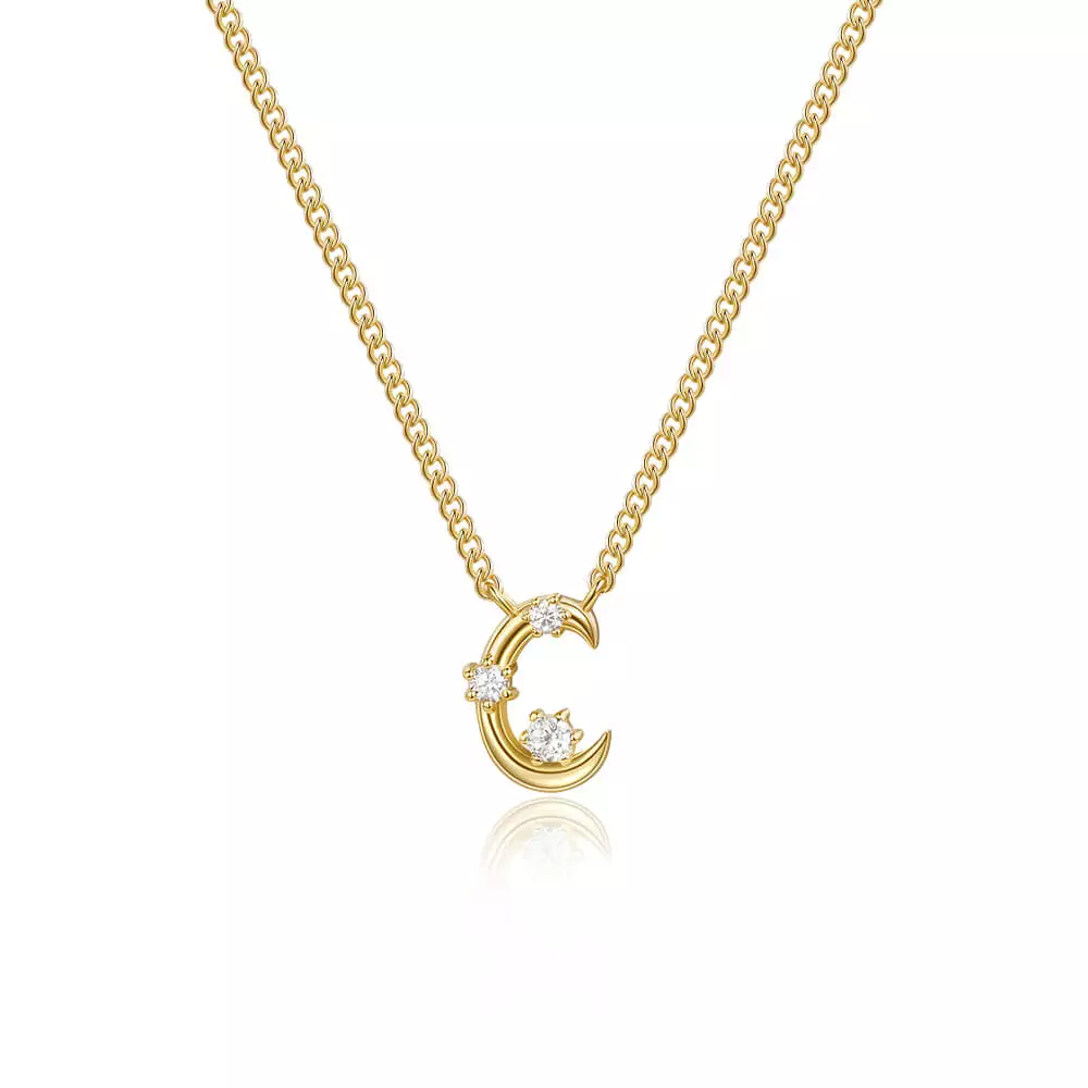 Joycename Custom Diamond Initial Pendant Necklace