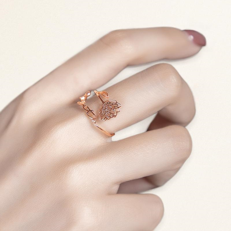 S925 Silver Adjustable Birthday Flower and Name Ring