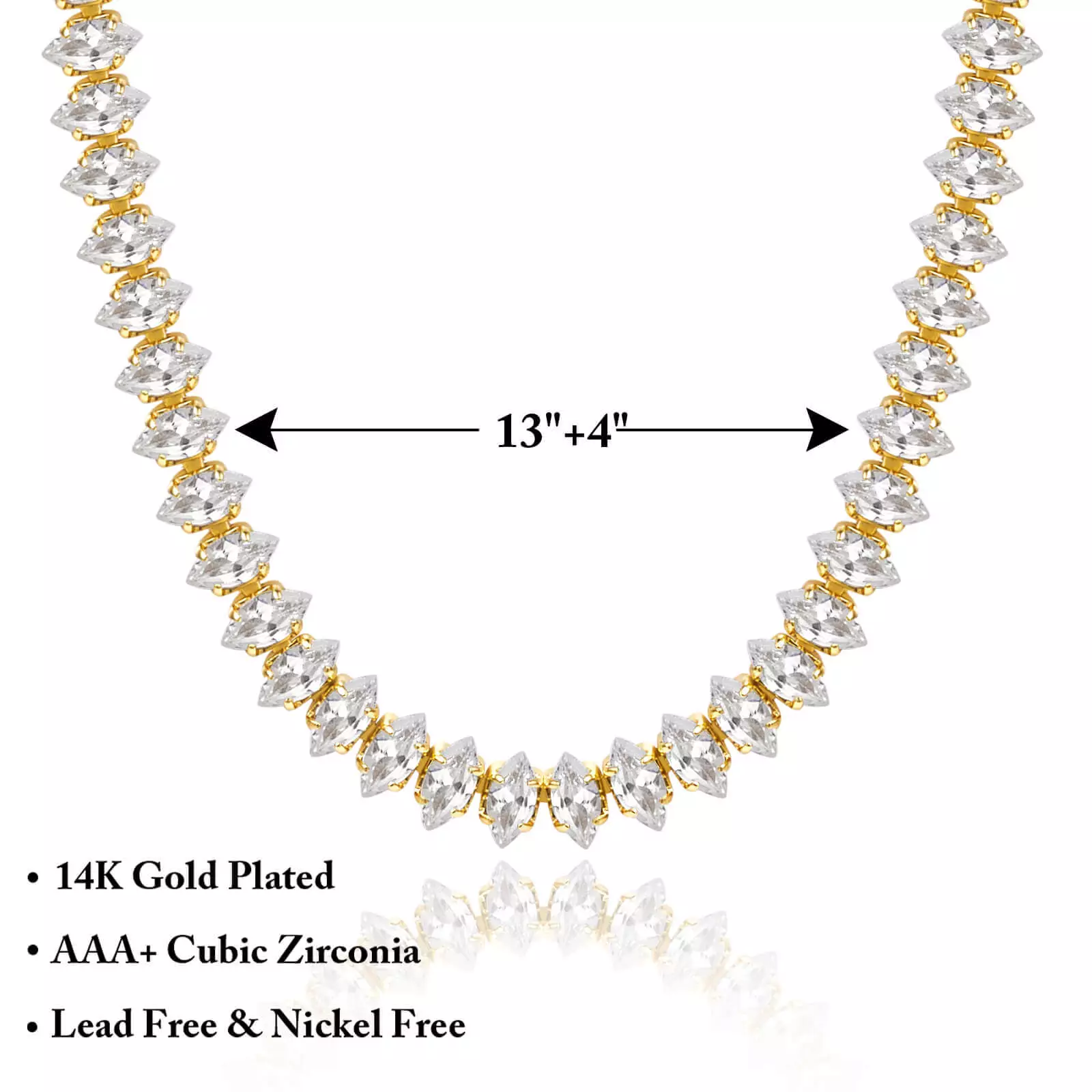 Shining Oval Tennis Necklace