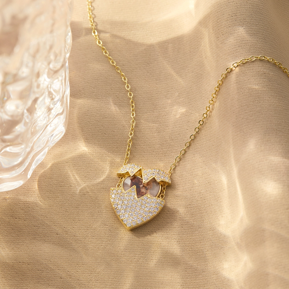 Customized Gold Heart Shaped Necklace With Picture