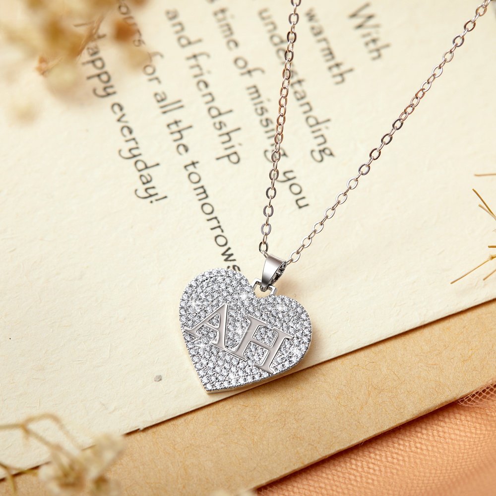Joyce name necklace heart necklace 