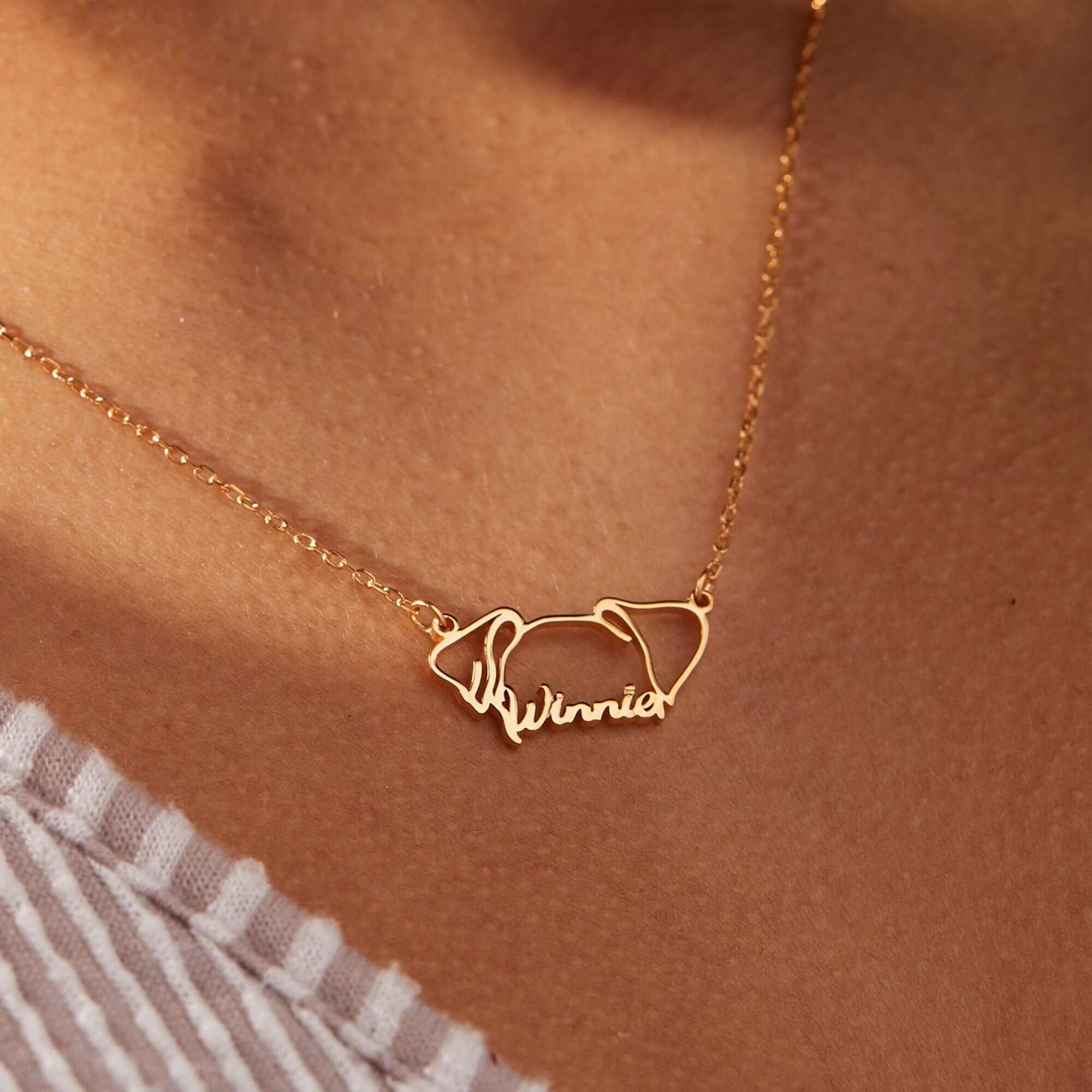 Personalized Dog Ears Necklace
