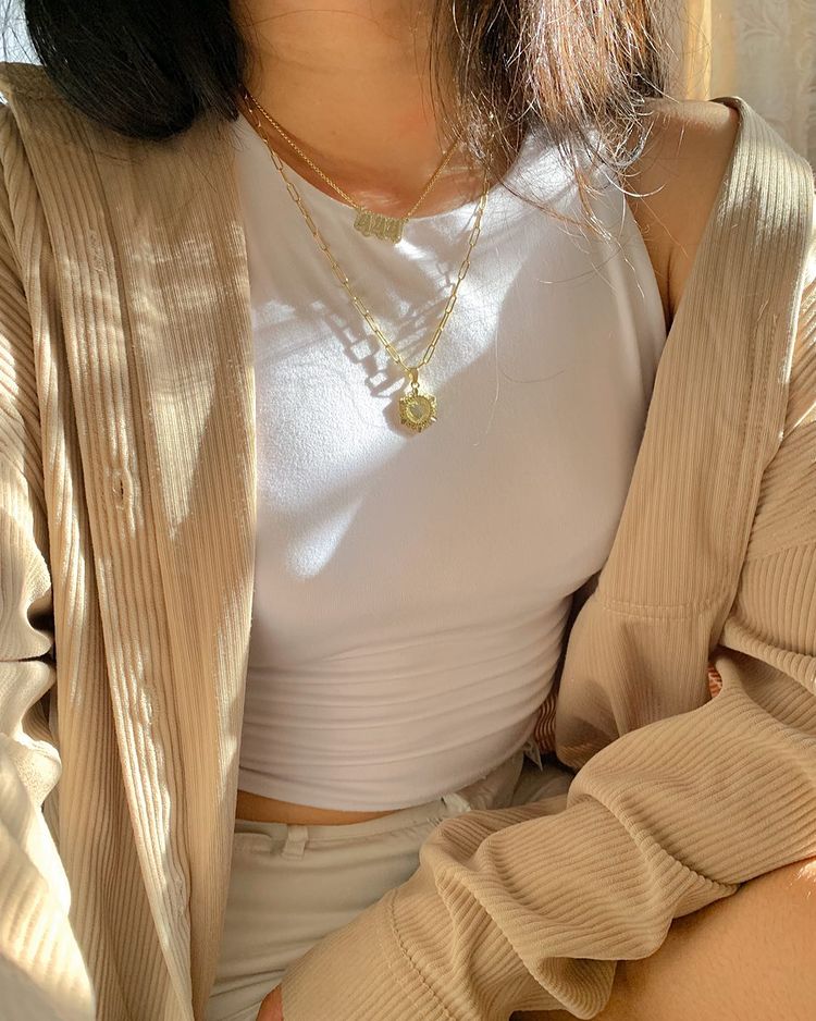 Gold Layered Initial Pearl Necklace