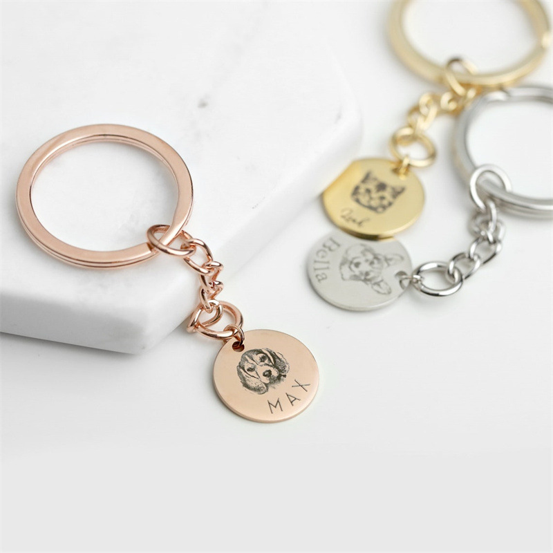 Personalized Engraved Pet Photo Keychain