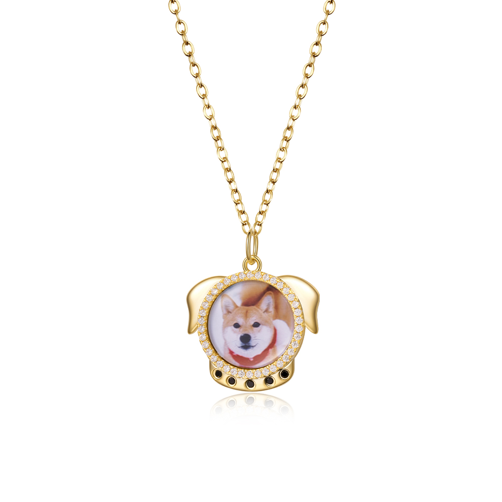 Joycenamenecklace Custom Dog Paw Print Necklace With Picture