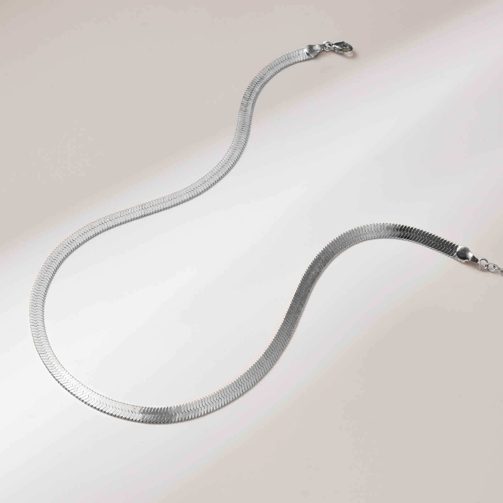 5mm 14K Gold Plated Herringbone Snake Necklace 