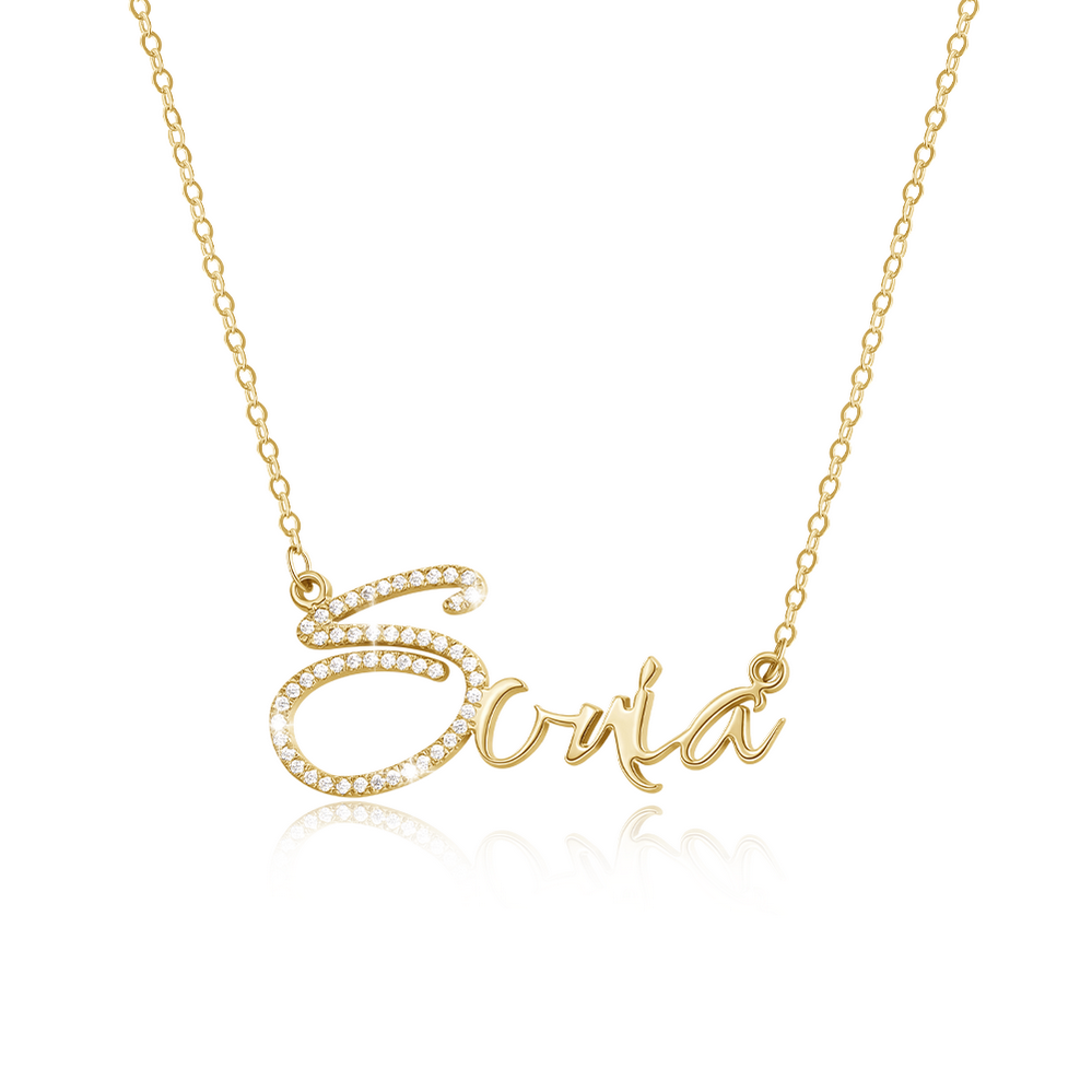 Stylish Personalized Classic Name Necklace With Diamond