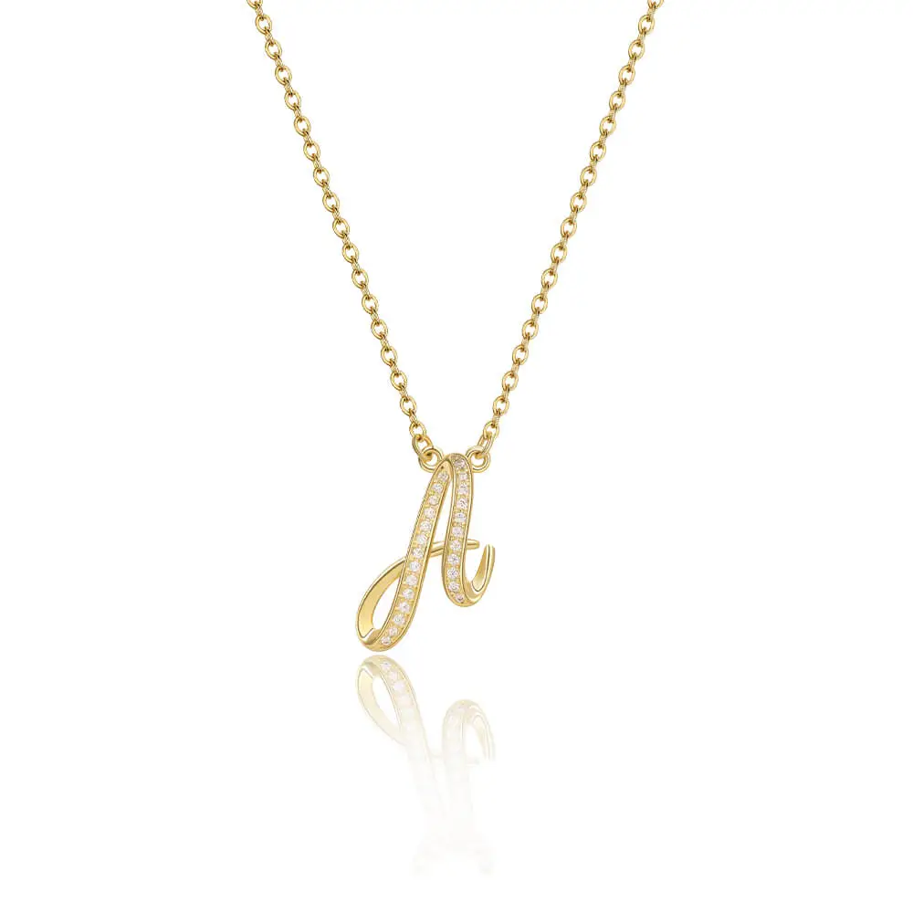 Dimensional Initial Letter Necklace 