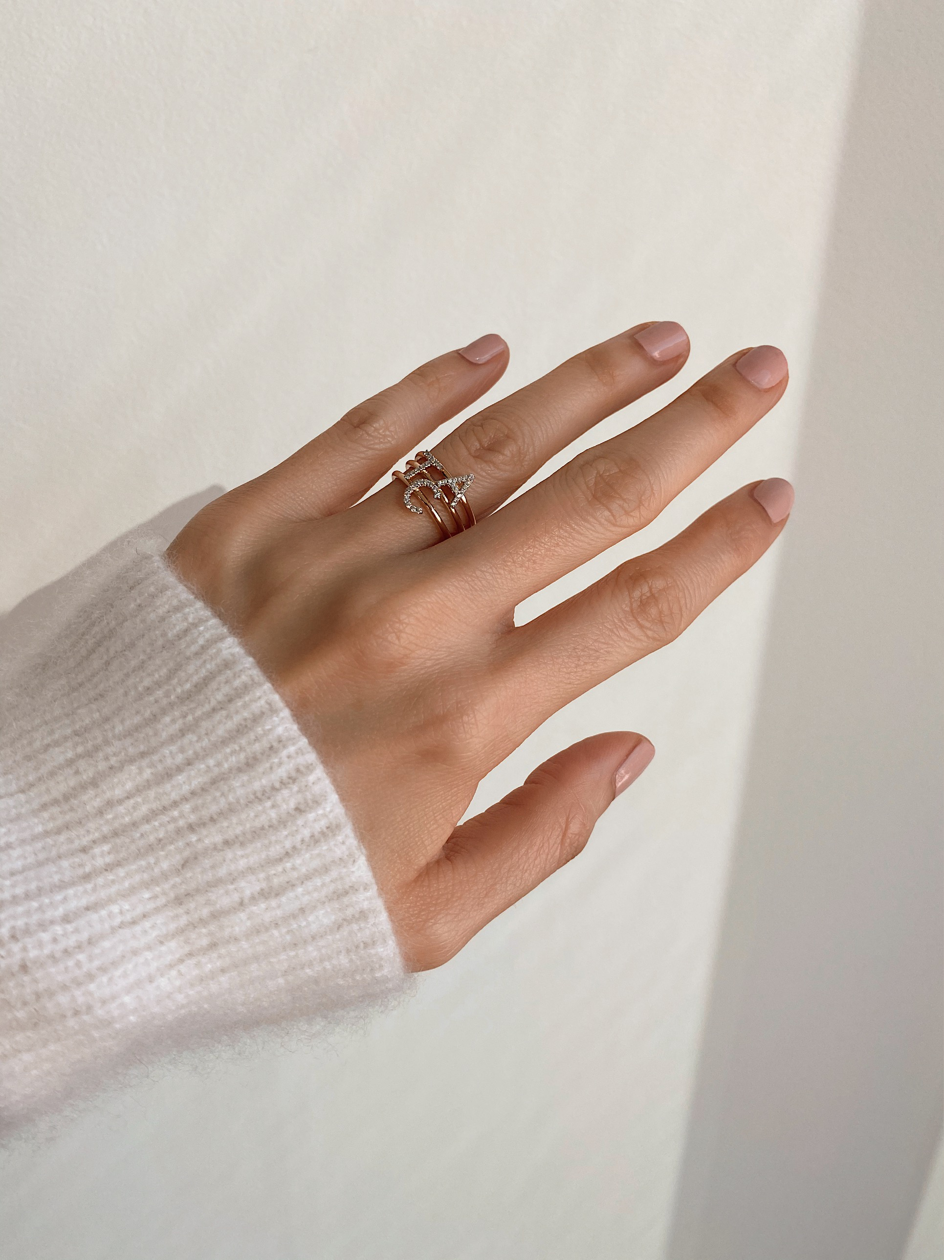 Joycename Mini letter ring 