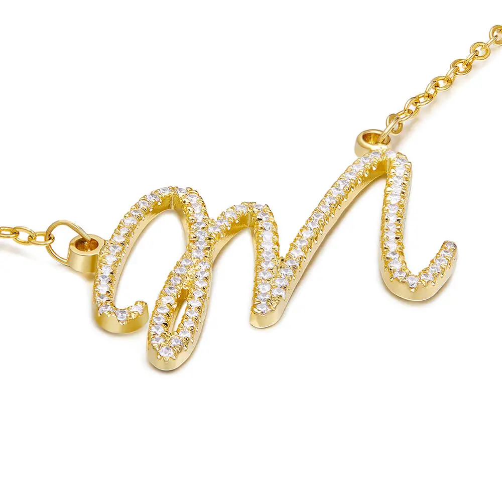 Joyce name letter m necklace