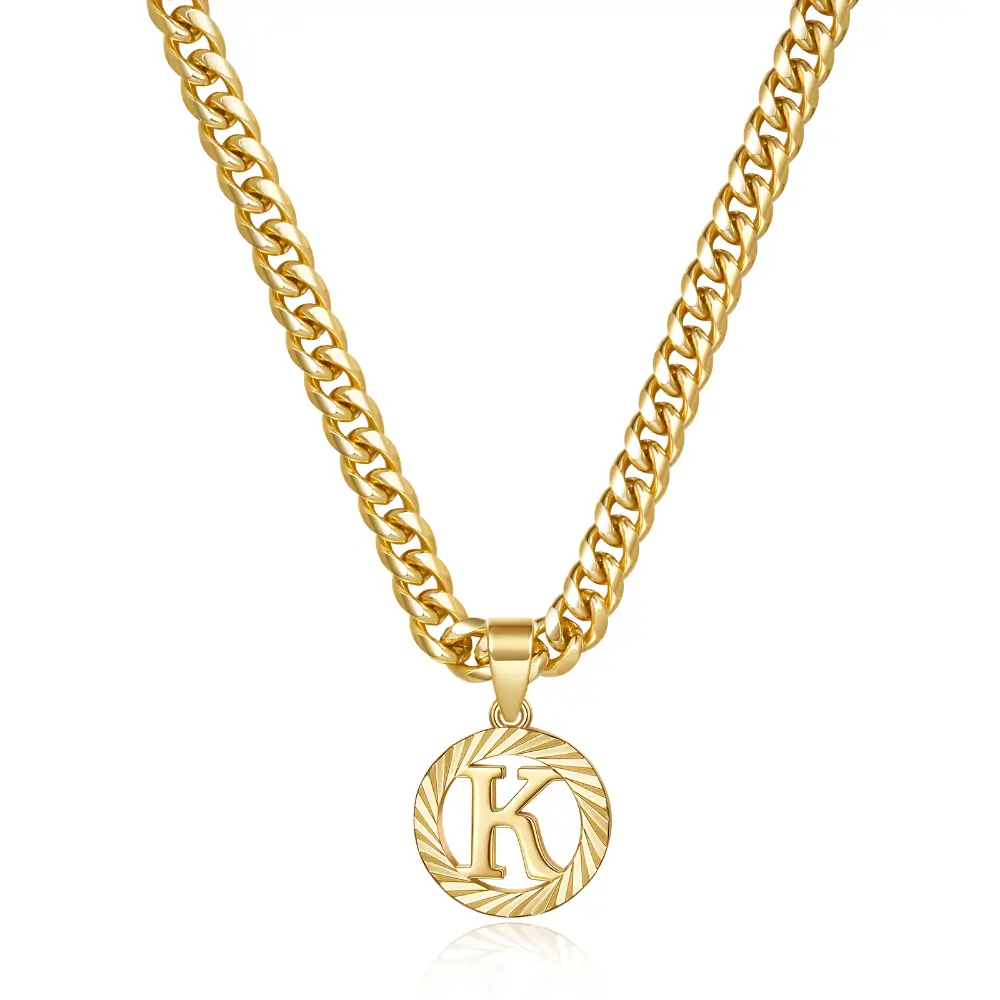Gold Initial Letter Necklace 