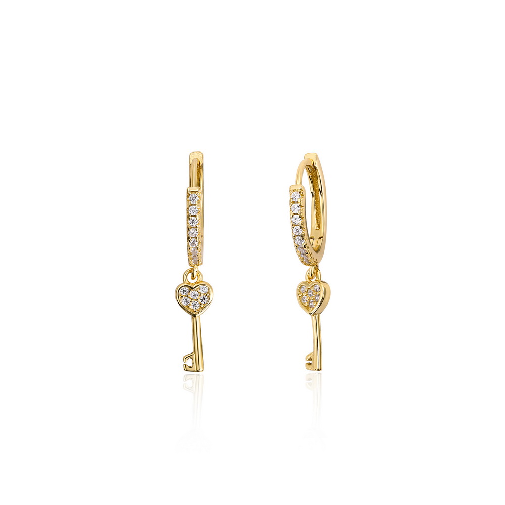 Unique Gold Key Earring