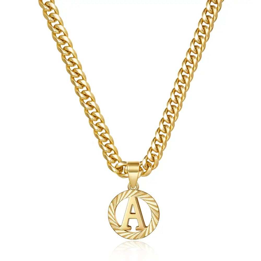 Gold Initial Letter Necklace 