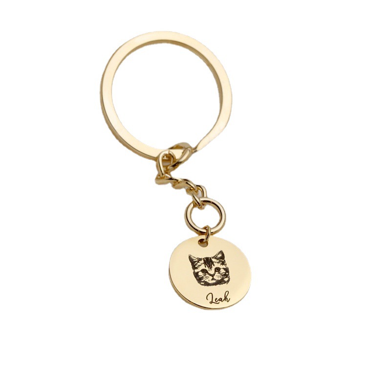 Personalized Engraved Pet Photo Keychain