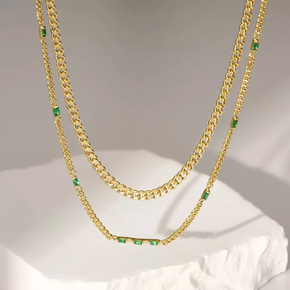 Emerald Station Necklace