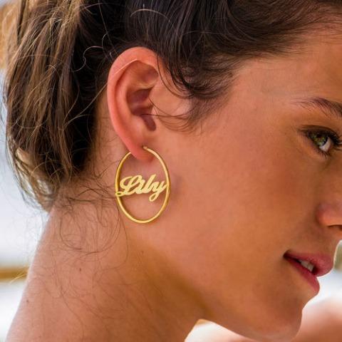 Hoop Name Earrings