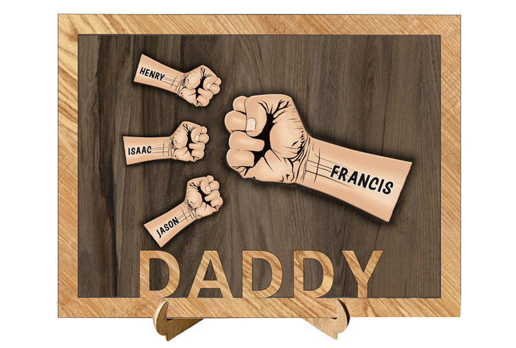 Personalized Wooden Fist Decorative Ornament Frame