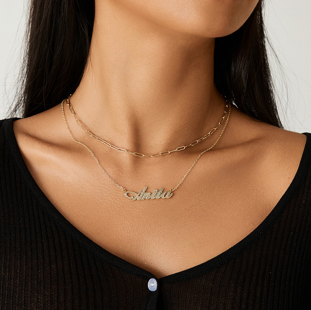 Joycename Custom Cursive Name Necklace in sterling silver