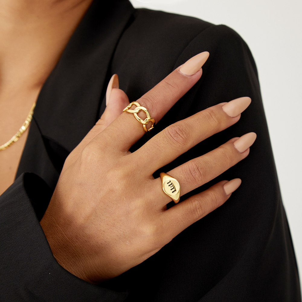 2Pcs Chunky Gold Rings 