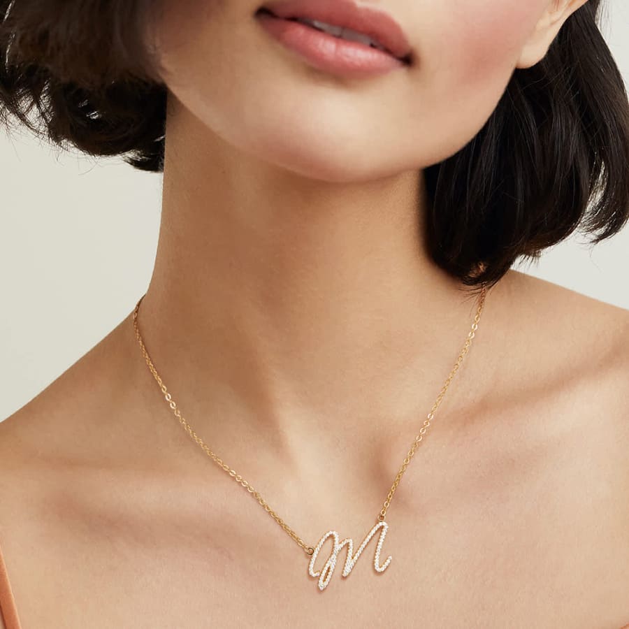 Steling Silver Initial Necklace