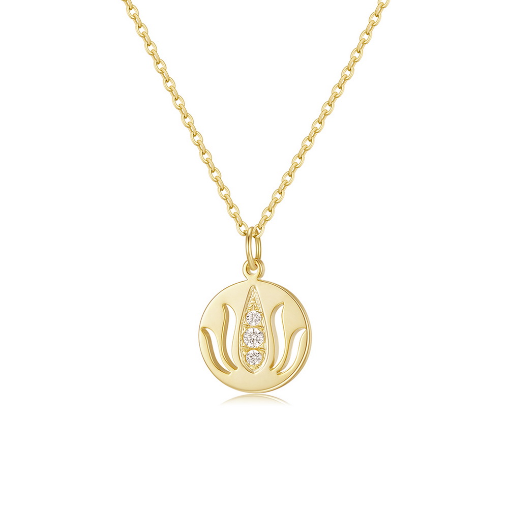 Lotus Necklace With Diamond