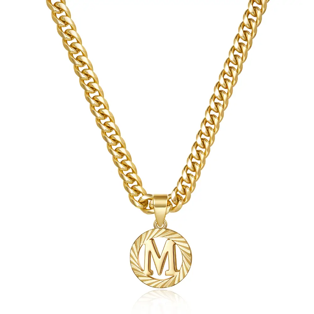 Gold Initial Letter Necklace 