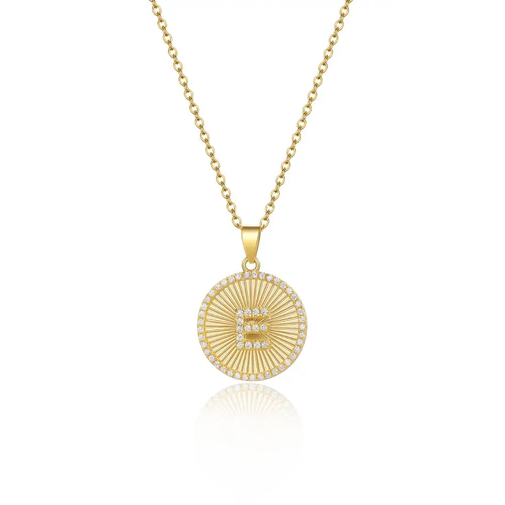 Custom Circle Letter Initial Pendant Necklace