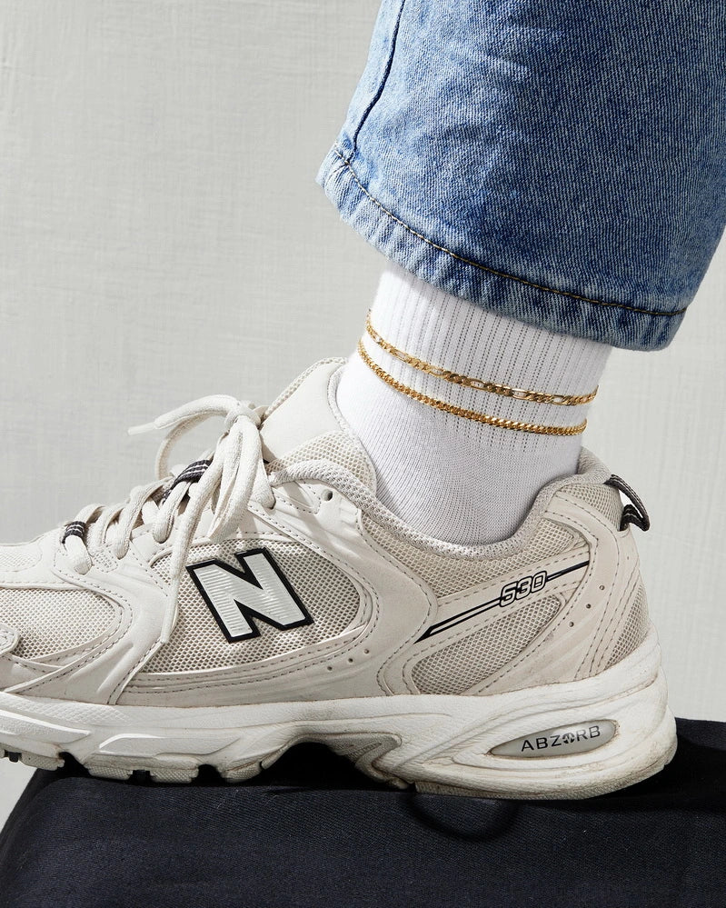 Figaro with 3mm cuban anklet