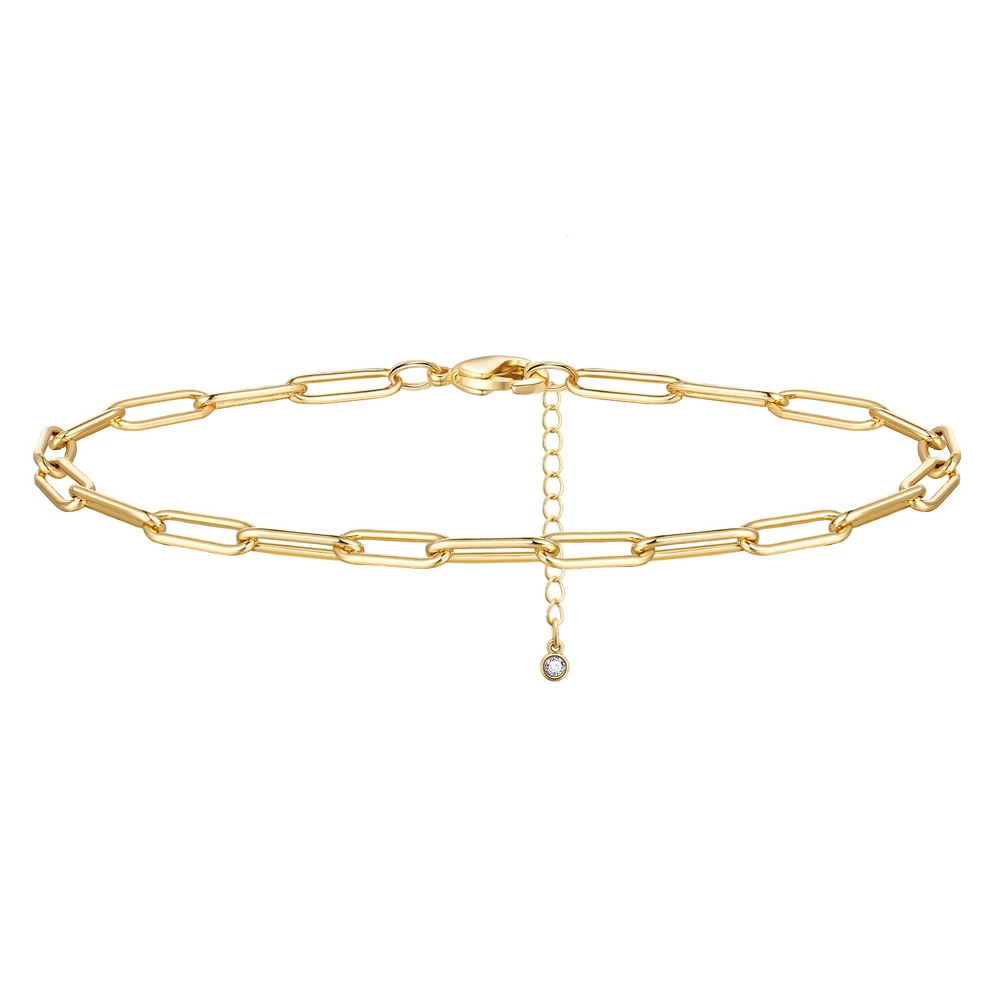 14K Gold paperclip Ankle