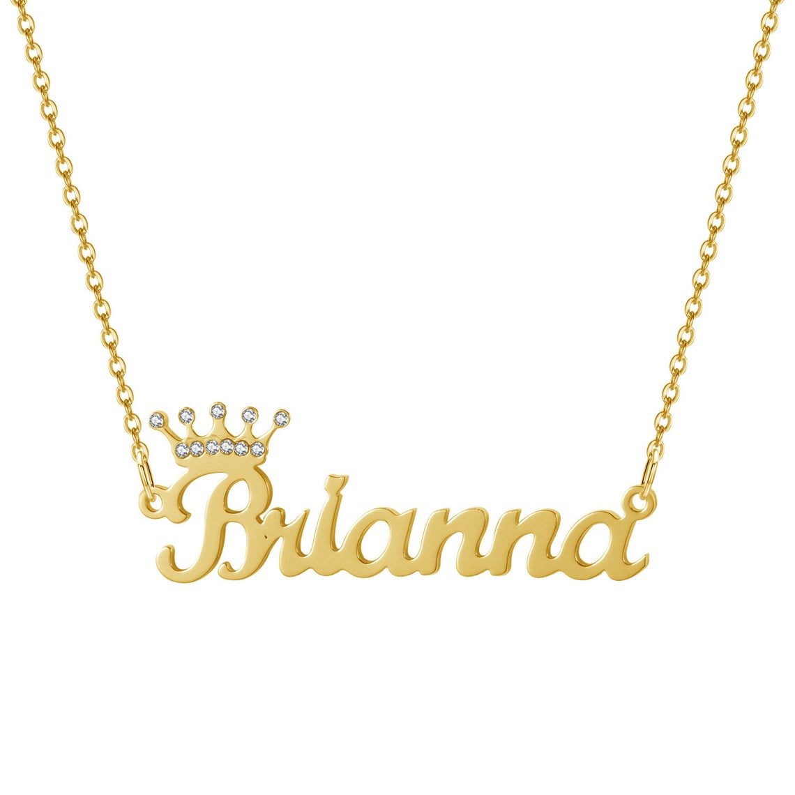 Personalized Bling Name Necklace with Crown