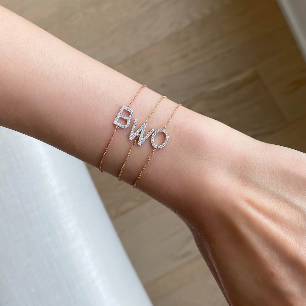 Shining Initial Bracelet in Sterling Silver