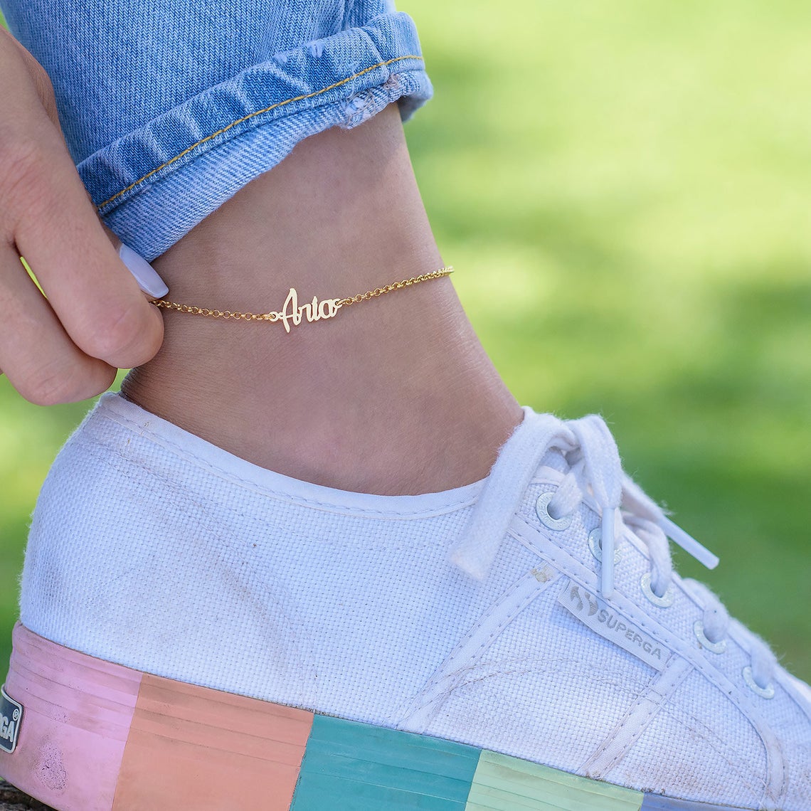 Simple Carrie Name Bracelet / Anklet