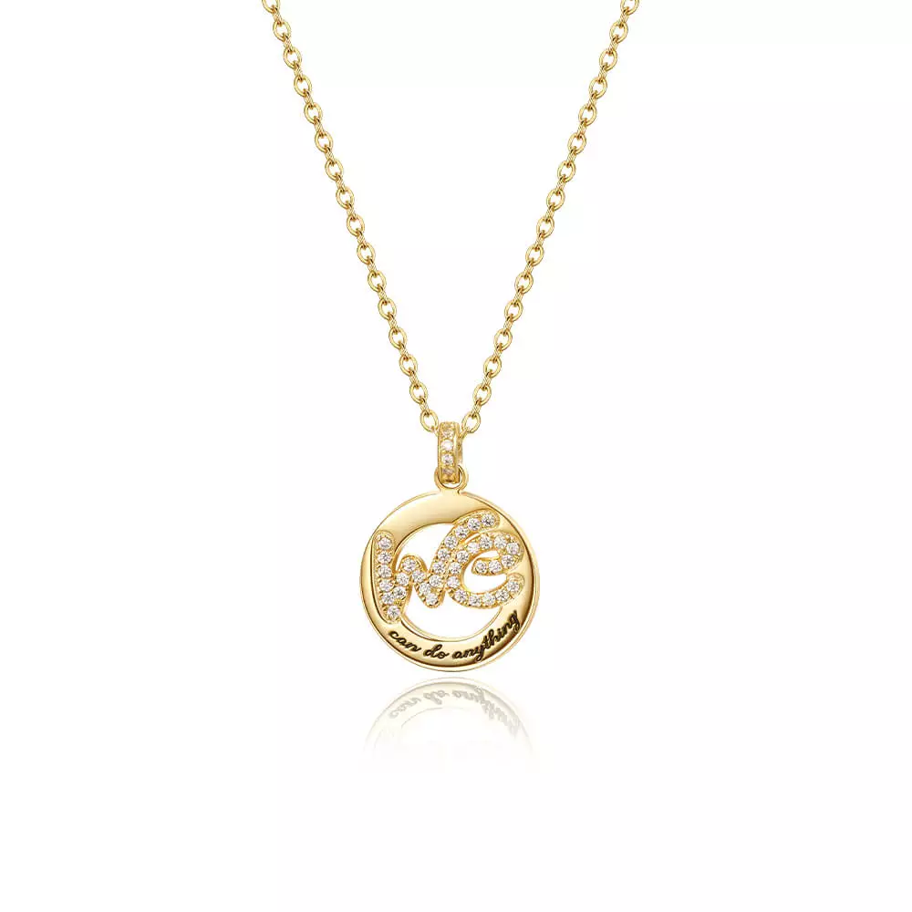 Shining Letter Round Charm Necklace