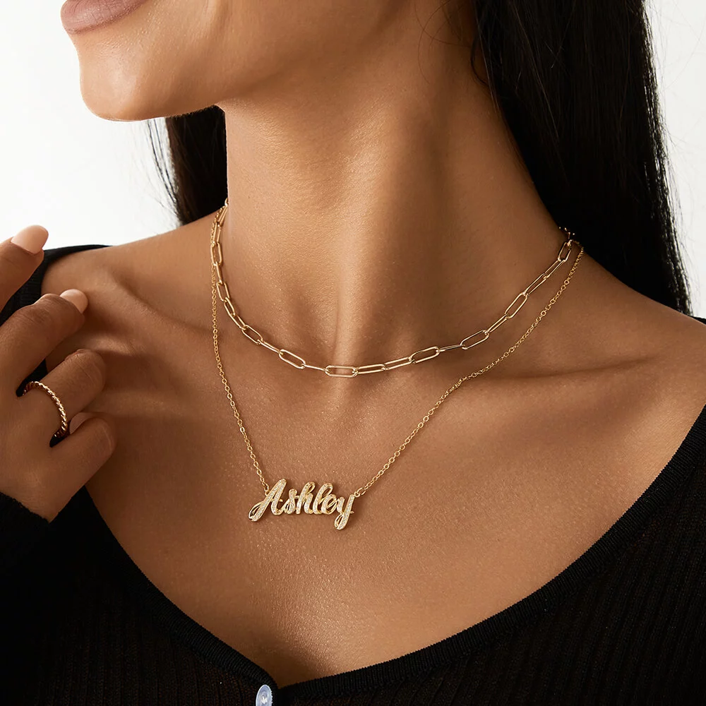 Custom Name Necklace With Diamond