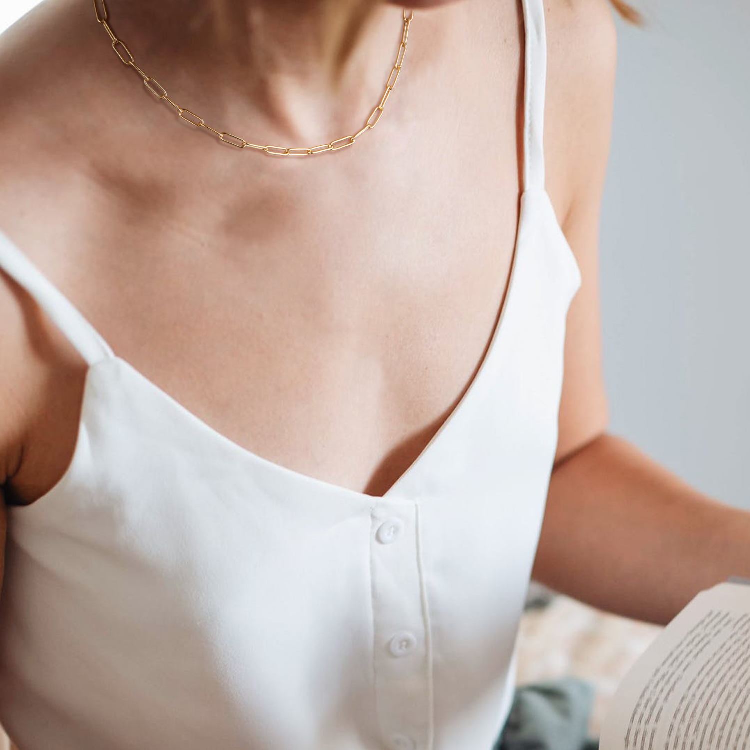 dainty sideways cross necklace