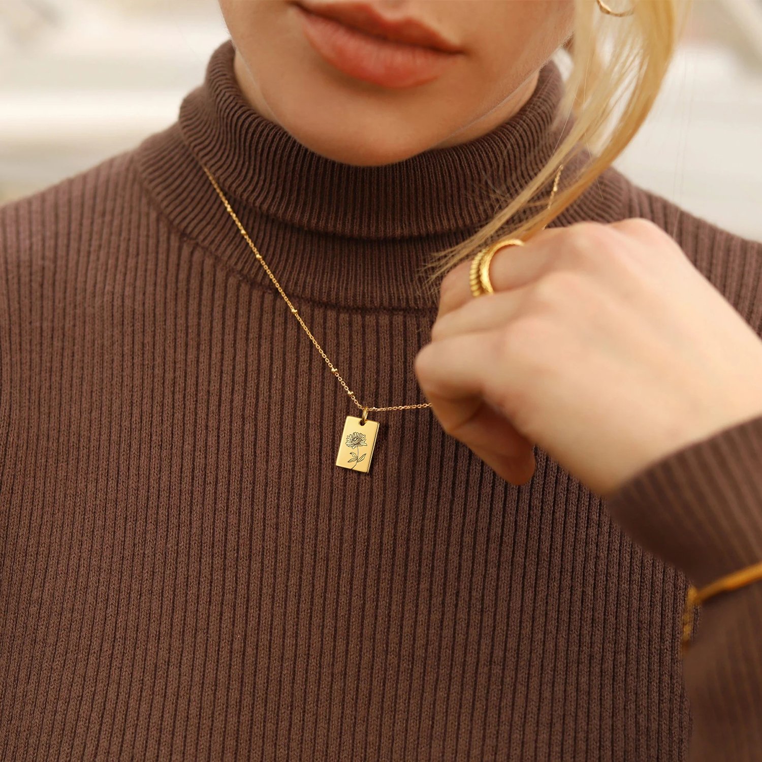 Birth Month Flower Necklace