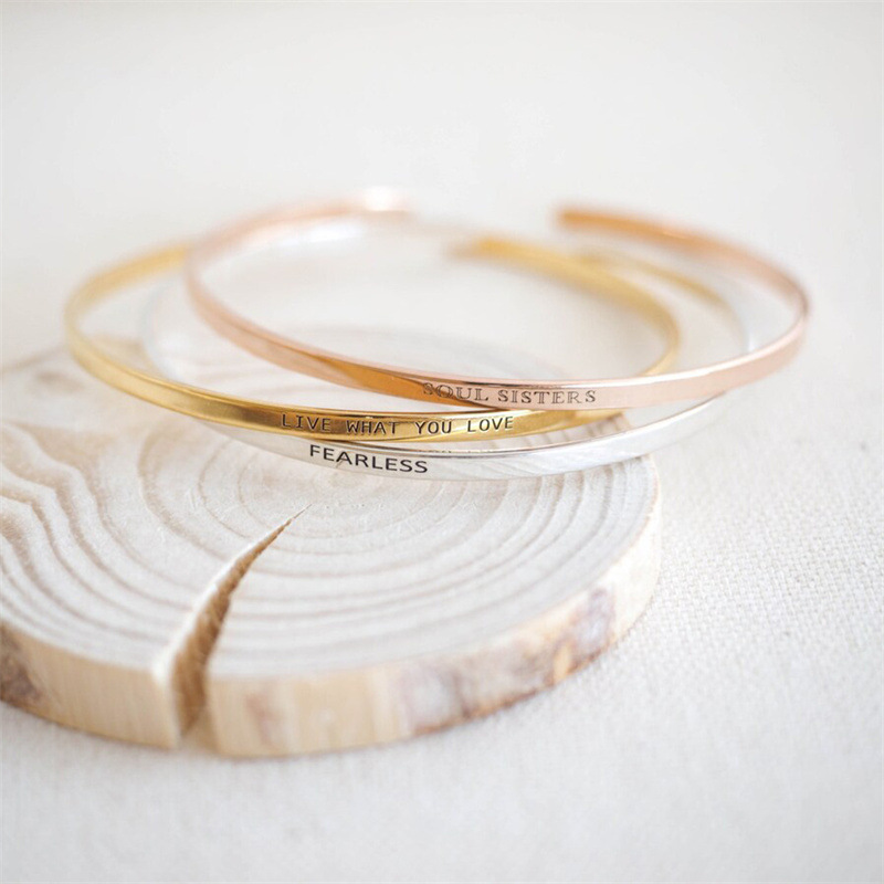 S925 Sterling Silver Adjustable Lettering Bracelet