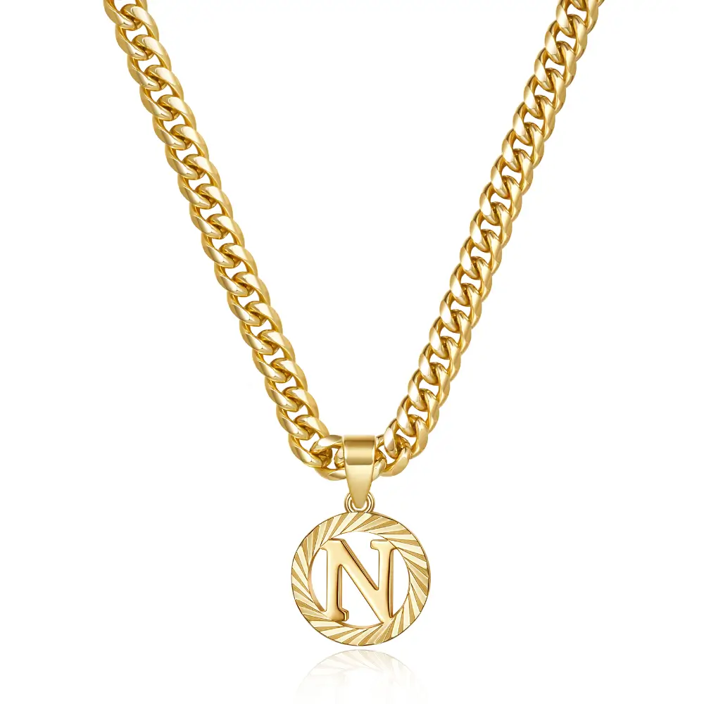 Gold Initial Letter Necklace 