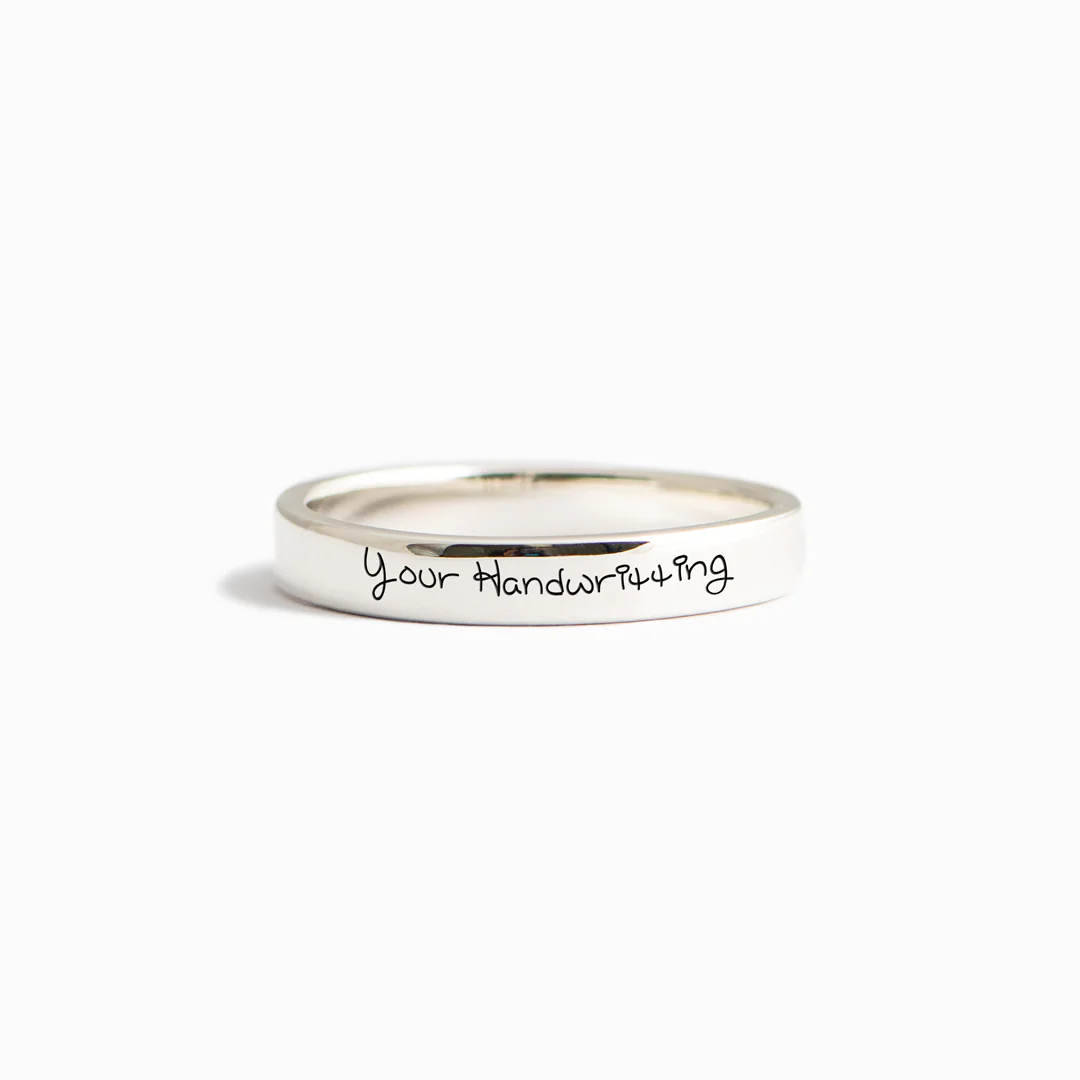 Handwritten Engraving Ring Band
