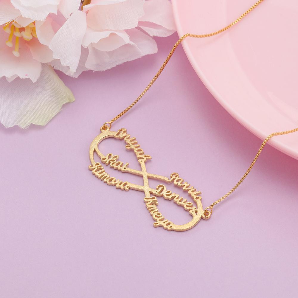 Sparkling Shinning Infinity Name Necklace Custom 2 Names